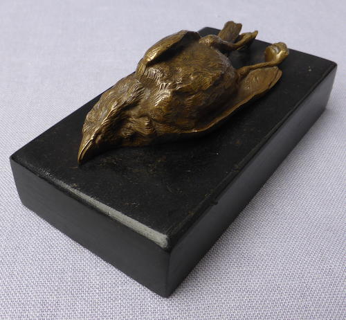 19th century bronze bird paperweight after Paul Comolera