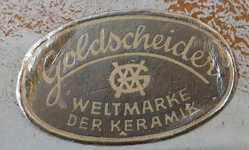 1950s Goldscheider ceramic wall mask by Adolf Prischl