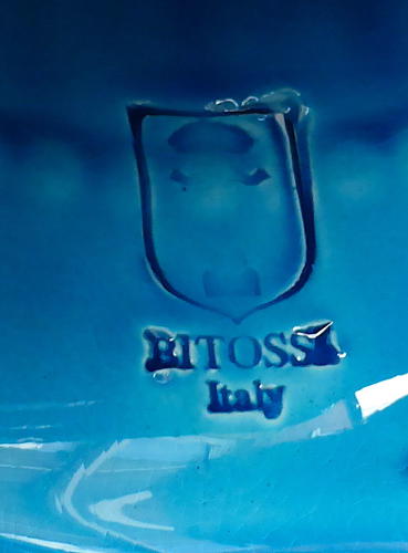 Large Bitossi Rimini Blu Cat by Aldo Londi