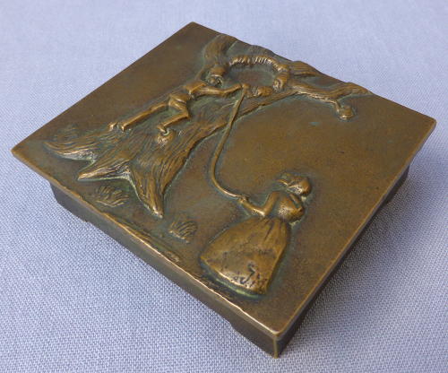 Early 20thC bronze Tinderbox cigarette box