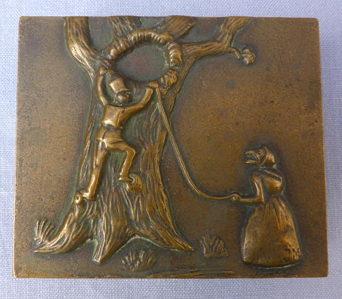 Early 20thC bronze Tinderbox cigarette box