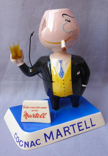 20thC Martell Cognac Quimper advertising bar figure