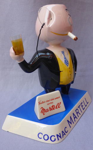20thC Martell Cognac Quimper advertising bar figure