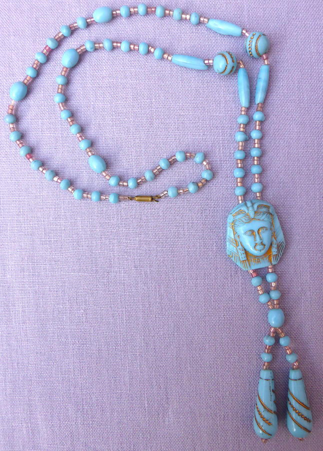 1920s Max Neiger Egyptian Revival pharaoh necklace