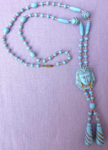 1920s Max Neiger Egyptian Revival pharaoh necklace