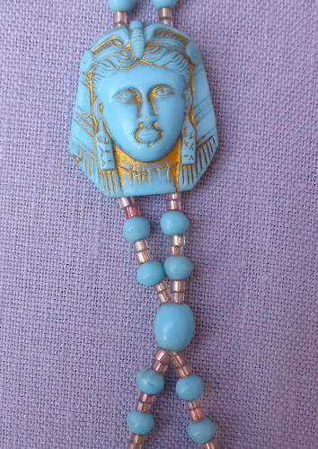 1920s Max Neiger Egyptian Revival pharaoh necklace