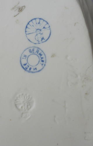 Large Heubach bisque porcelain piano baby