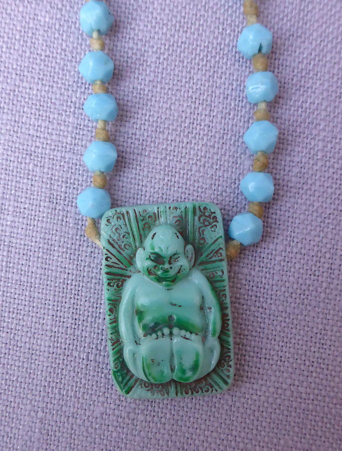 1920s Max Neiger Egyptian Revival Billiken necklace