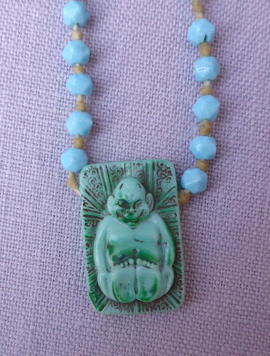 1920s Max Neiger Egyptian Revival Billiken necklace