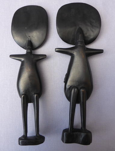 Pair of Ghanaian Ashanti twin Akuaba fertility dolls mid 20thC