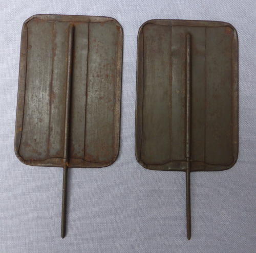 Pair of Edwardian tin grocery shop price labels