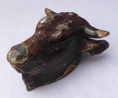 19th century butcher shop cast iron bull's head