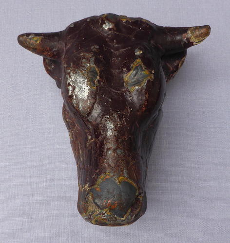 19th century butcher shop cast iron bull's head