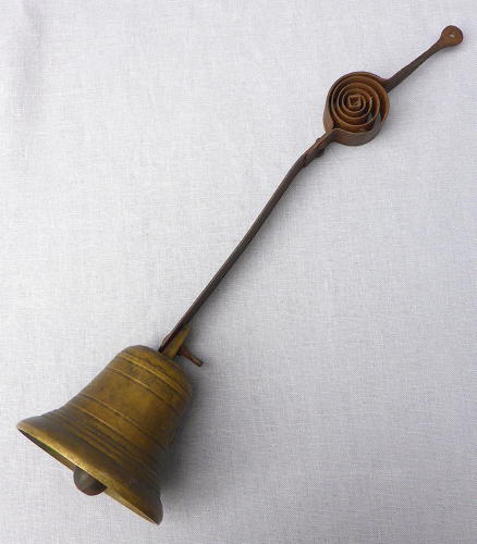 19th century brass & wrought iron shop door bell