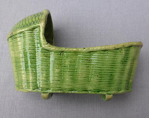 Rare Staffordshire pottery toy cradle 18th century