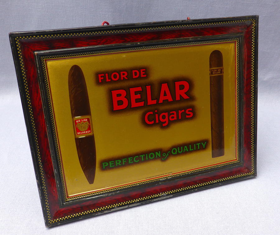 Flor de Belar Cigars Tin Shop Advertising Sign