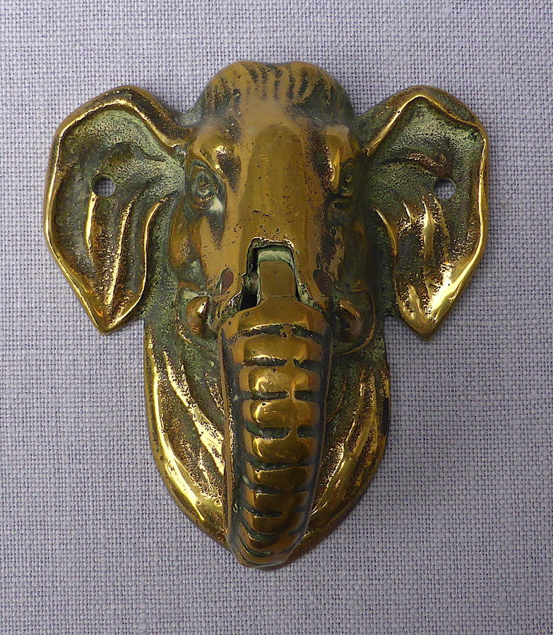 Small Brass Elephant Door Knocker