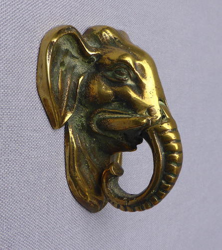 Small Brass Elephant Door Knocker
