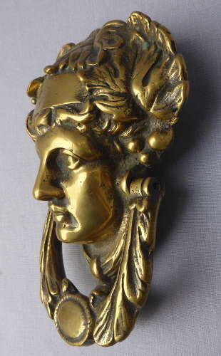Early 20th Century Brass Athena Door Knocker