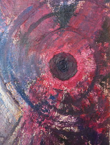 Framed Abstract Oil on Board Painting 1969