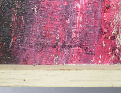 Framed Abstract Oil on Board Painting 1969