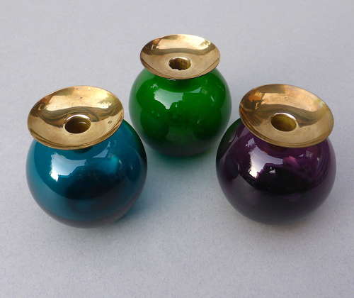 3 Glass Candle Holders by Gunnar Ander Lindshammar