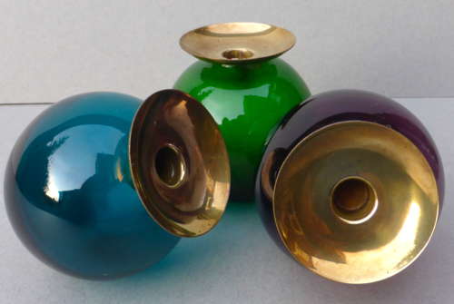 3 Glass Candle Holders by Gunnar Ander Lindshammar