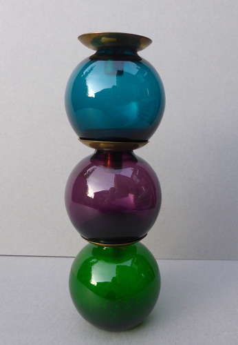 3 Glass Candle Holders by Gunnar Ander Lindshammar