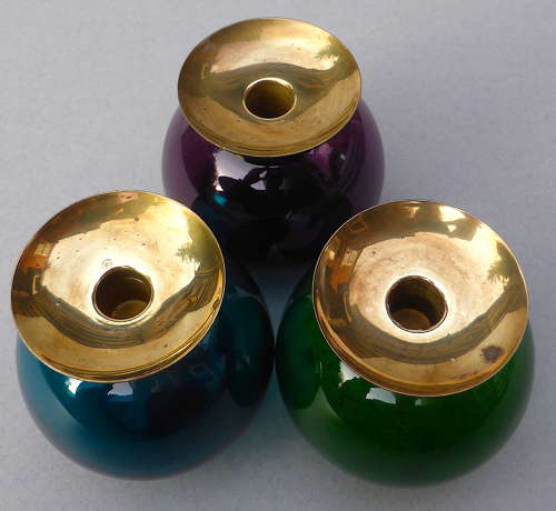 3 Glass Candle Holders by Gunnar Ander Lindshammar