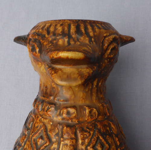 Unusual Pair of 1970s Jasba Aztec Animal Jugs