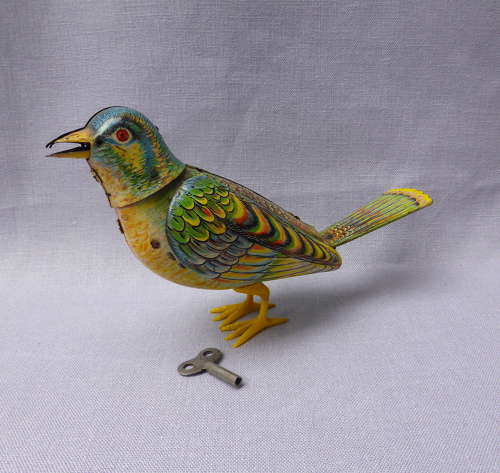 1950s Kohler GNK Wind-up Tinplate Singing Bird Toy