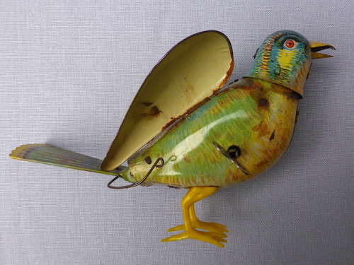 Tin Toy Windup Singing Bird Koehler Germany Replica for sale online 