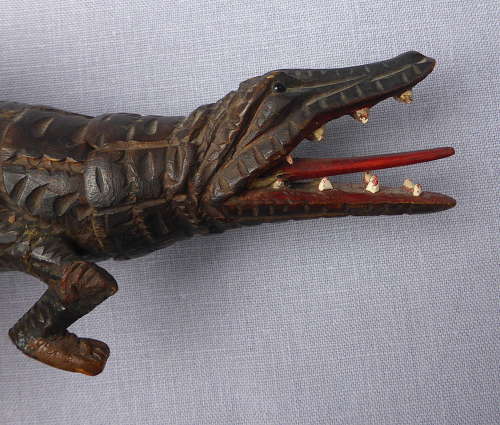 Early 20thC Articulated Black Forest Crocodile