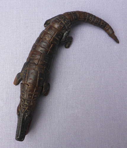 Early 20thC Articulated Black Forest Crocodile