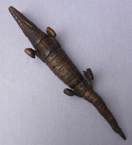 Early 20thC Articulated Black Forest Crocodile