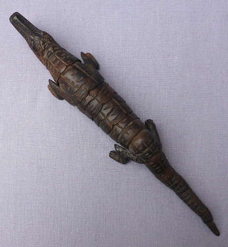 Early 20thC Articulated Black Forest Crocodile