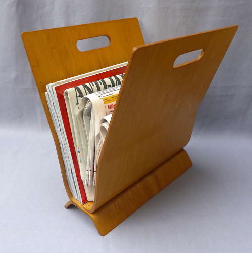 1960s Laminated Bentwood Magazine Rack