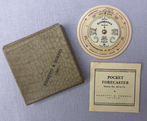 Early 20thC Negretti & Zambra Pocket Forecaster