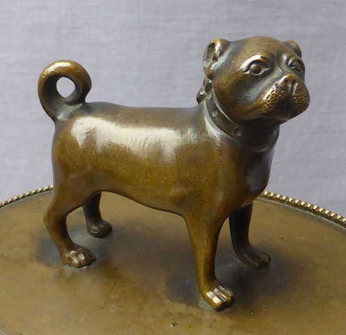 Fine 19thC Bronze Pug Dog Desk Ornament