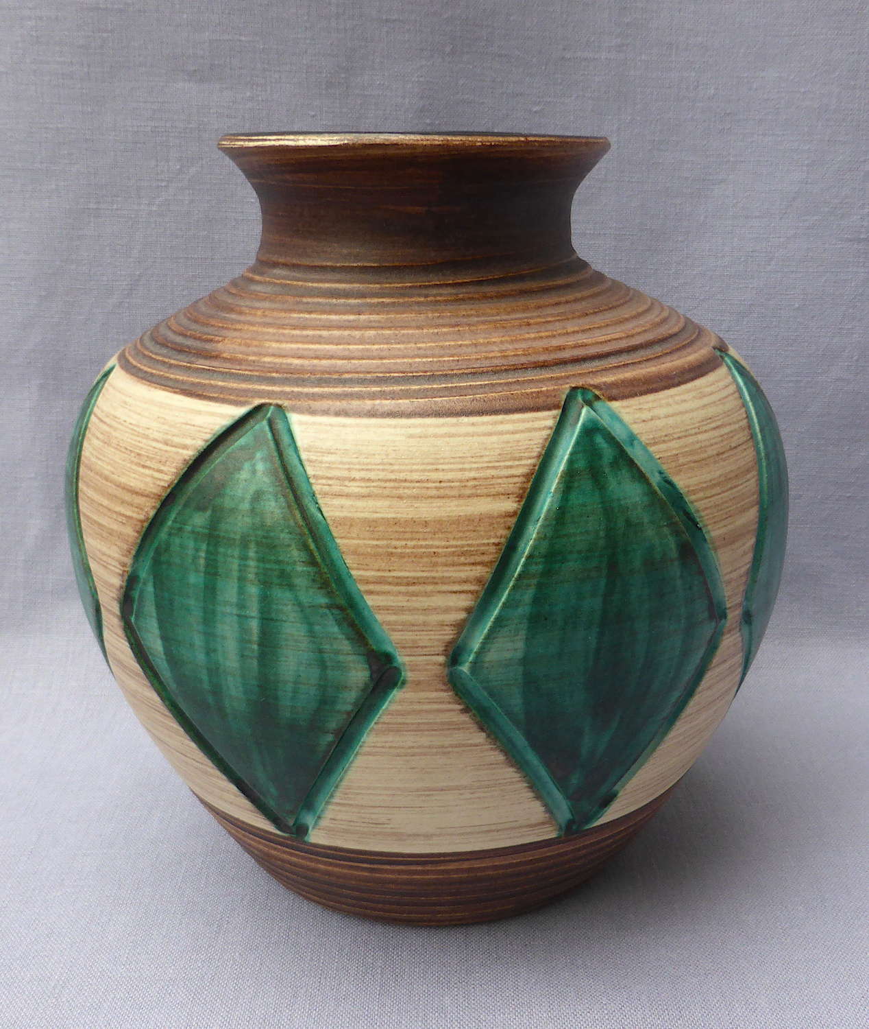 Stylish Large 1950s Stoneware Vase