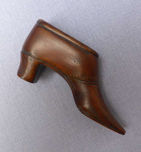 19thC Treen Shoe Snuff Box