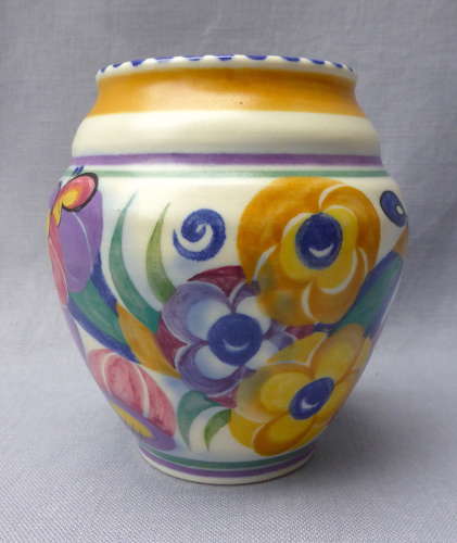 1930s Poole Pottery Fuchsia Vase
