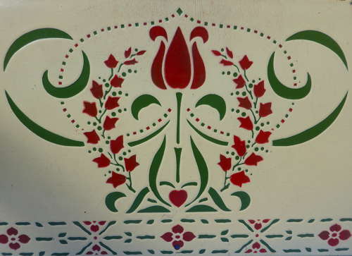 French Art Nouveau Enamel Splash Back Panel