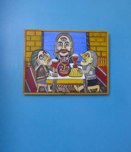 Signed Naive Folk Art Painting by Ioan Maric