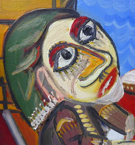 Signed Naive Folk Art Painting by Ioan Maric
