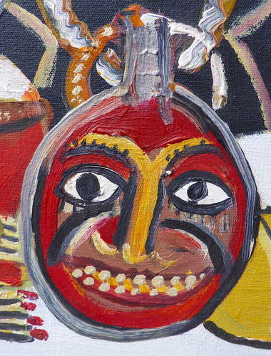 Signed Naive Folk Art Painting by Ioan Maric