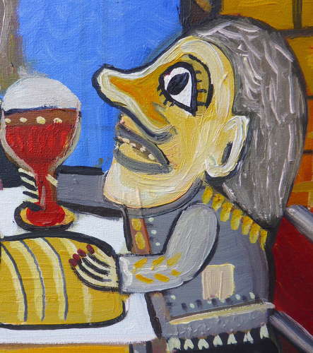 Signed Naive Folk Art Painting by Ioan Maric