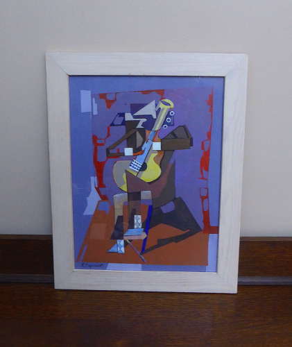Framed & Signed Cubist Style Painting
