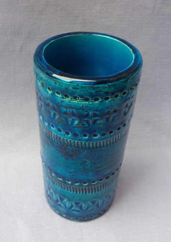 Mid Century Bitossi Rimini Blu Vase by Aldo Londi