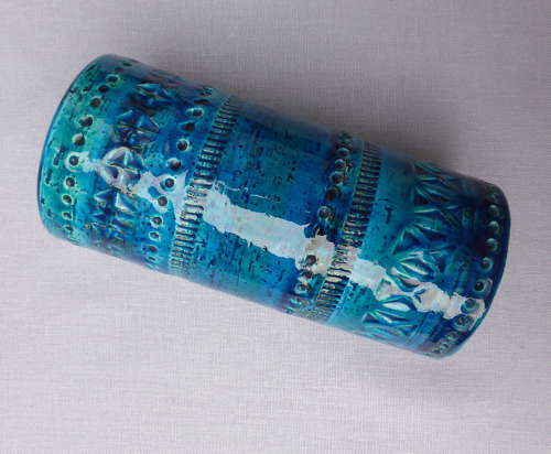 Mid Century Bitossi Rimini Blu Vase by Aldo Londi
